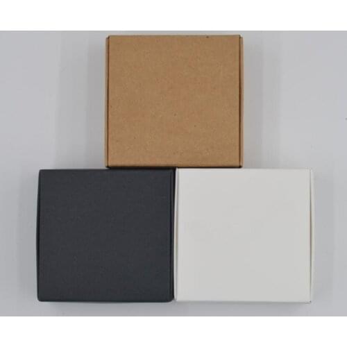 5pcs 9.5X9.5X3cm white small soap Box,black Kraft Paper Packing Box for jewelry,brown Natural Kraft Box,DIY handmade carton box