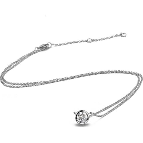 DANS ELEMENT Brand Top Quality Simple Style Crystal Pendant Necklace Rose Gold Color Fashion Jewellery Crystal DE-N385