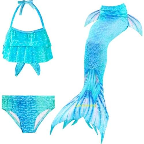 Kids Mermaid Tails For Swimming Children Swimwear Princess Mermaid Cosplay Zeemeerminstaart Costume Dresses For Girls Bikini Set