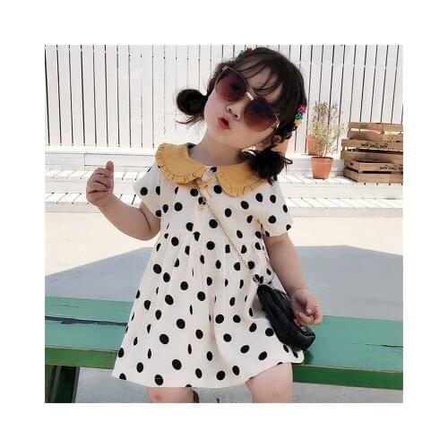 Baby Girl Dress Kids Polka Dot Short Sleeve Dress Childrens Clothing Summer Hot Sale Toddler Lovely Vestido Infant Kids Dresses