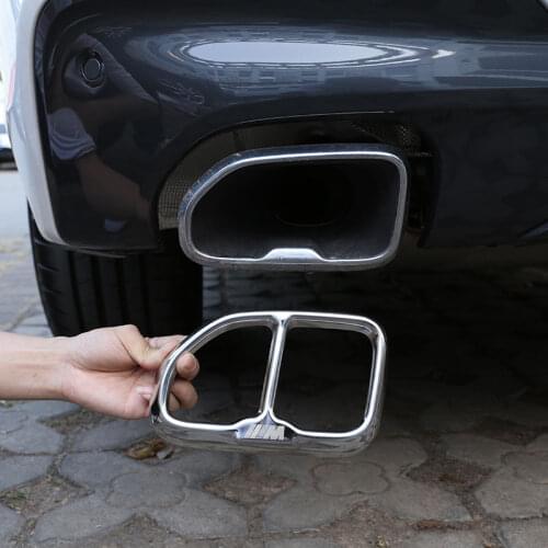 2pcs Glossy Black 304 Stainless Steel For BMW X3 G01 2018 Car-styling Exhaust Tail Pipe Cover Trim Accessories