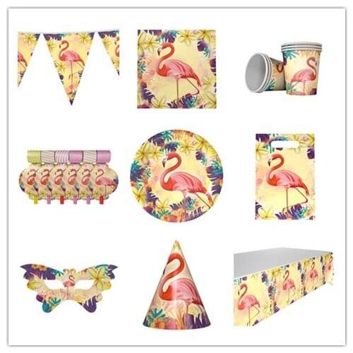 Hawaii Party Luau Pink Flamingo Party Decor Paper Plate Cup Napkin Birthday Party Summer Hawaii Hawaiian Party Supplies