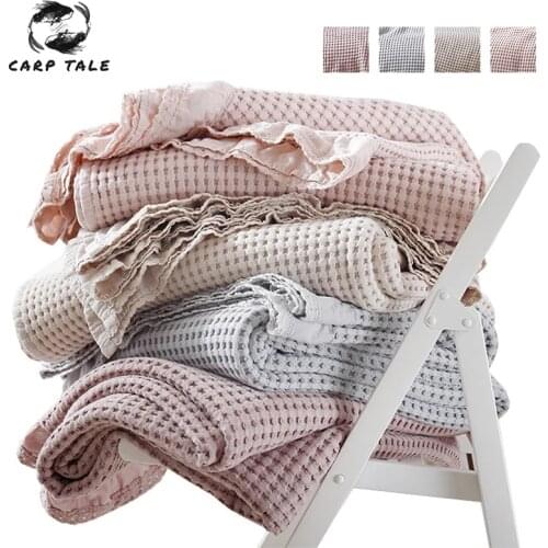 Cotton Blankets For Beds Soft Warm Office Air-conditioning Thin Blanket Plaid Square Throw Blanket Bedspreads Home Decoration