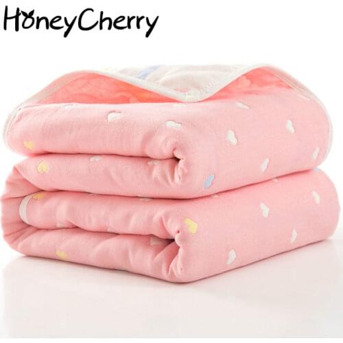 Summer Baby thin Quilt Newborn Comforter Baby Six-layer Gauze Bath Towel For Children Baby Blankets(size 80*80)
