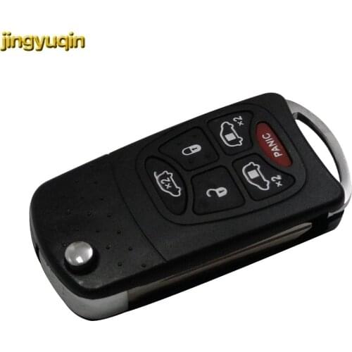 Jingyuqin for Chrysler Town Country for Dodge Grand Caravan For Jeep Flip Folding 6 Buttons Flip folding Remote Key Case Shell