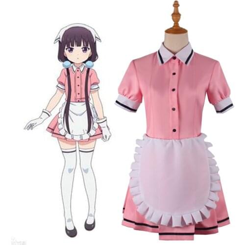 Blend S Maika Sakuranomiya Waitres Maid Dress Cosplay Costume F008
