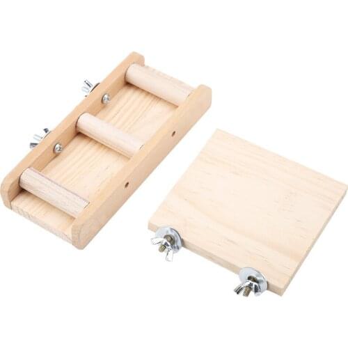 LHXMAS PET TOYS Parrot hamster toy Slide ladder two-piece set Springboard stair combination