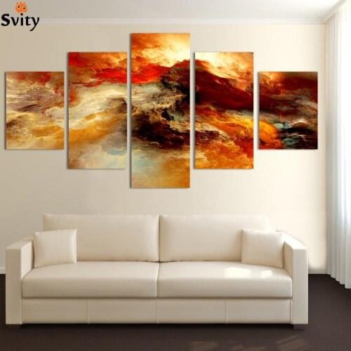 Fashion 5 pcs/set Large Canvas Art Abstract canvas Painting color cloud Wall Decor Pictures no framed F100