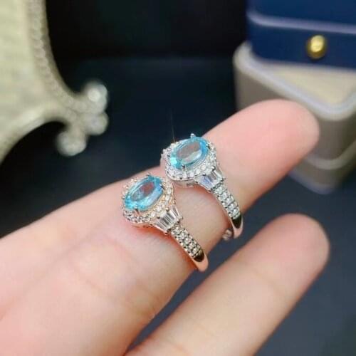 Fashion Silver Gemstone Ring for Daily Wear 5mm*7mm VVS Grade Natural Topaz Ring Sterling Silver Topaz Jewelry