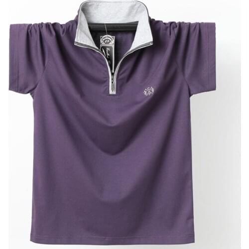 Men Polo Shirt Cotton Short Sleeve Summer Comfortable Stitched Zipper Collar Men Polo Shirts Casual Tee Shirts Plus Size 5XL 6XL