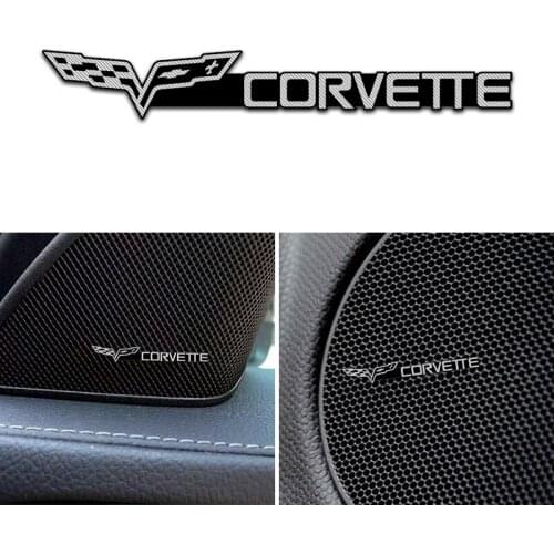 4pcs 3D aluminum speaker stereo speaker badge emblem Sticker for Chevrolet Corvette Colorado Cruze Spark Captiva Car Accessories