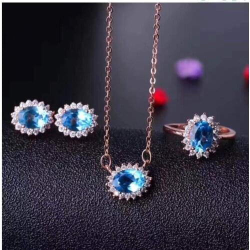 Natural Topaz Jewelry set Natural Topaz Real Topaz jewelry set 925 sterling silver 1pc pendant,1pc ring,2pcs Earrrings