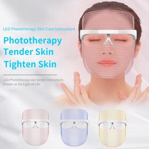 Wholesale Skin Care Wrinkle Acne Treatment 3 Color Facial Mask Led Light Therapy Face Mask Led Mask