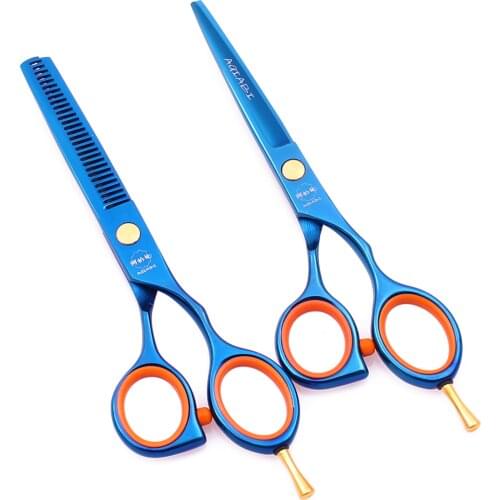 Barber Scissors 5.5" Japan Steel Purple Dragon Professional Hairdressing Scissors Thinning Shears Finger Rest Salon Tools 1014