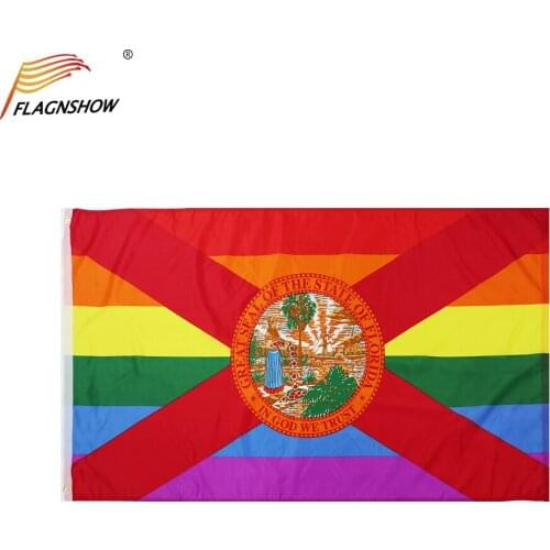 3x5 Ft Florida State Rainbow Flag
