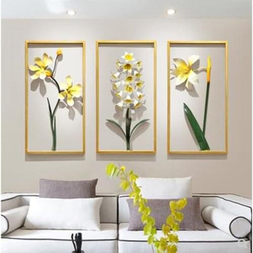 Modern living room wall decoration crafts, three-dimensional iron art pendants, home restaurant office background wall hangings