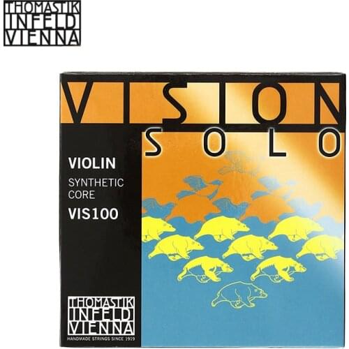 Thomastik-Infeld VIS100 Vision Solo Violin Strings, Complete Set, 4/4 Size, Aluminum Wound D