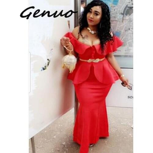 Women Maxi Party Dress Fake Two Pieces Sets Sexy Ruffle Tight Elegant Celebrate Dinner Party Club Evening Long Bodycon Robes