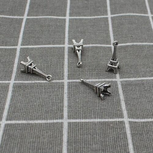 Hot 10pcs Ancient 8*23mm Iron Tower Alloy Fashion Charms Pendant Making Hair Bracelet Necklace Jewelry DIY Craft X1897
