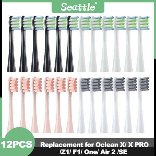 Replacement Brush Heads For Oclean X/ X PRO/ Z1/ F1/ One/ Air 2 /SE Sonic Electric Toothbrush DuPont Soft Bristle Nozzles 12PCS