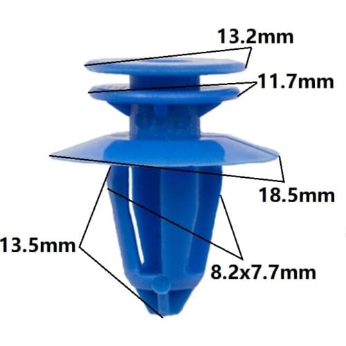 8mm Auto Interior Door Card Trim Panel Retainer Rivets Blue Universal Car Garnish