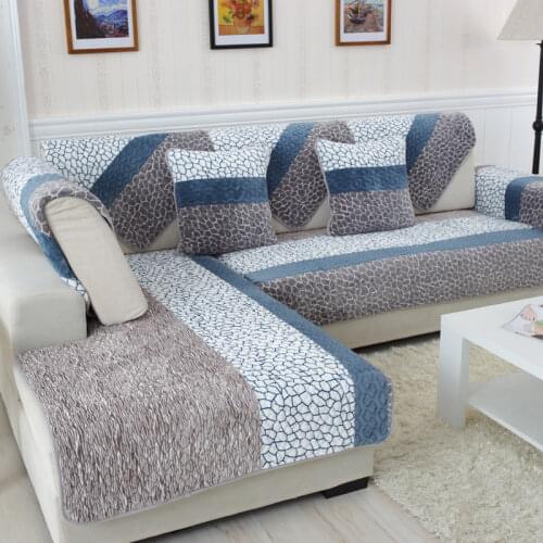 Sofa Covers for Living Room Plush Stripe Couch Cover Modern Minimalist Corner Seat Cover Sofa Towel