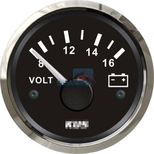 ECMS Marine Voltmeter Boat Battery Gauge Electrical Car Truck Range 8-16V