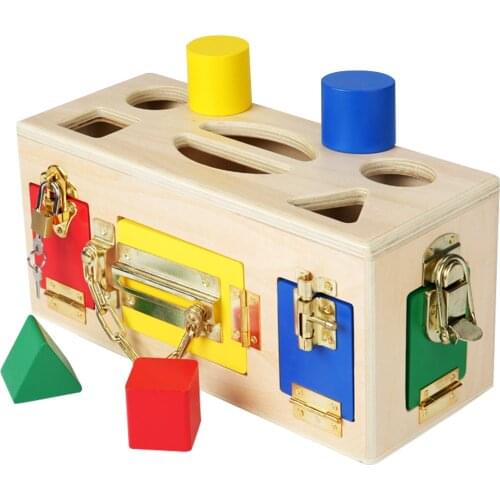 Preschool Education Daily Learning Unlock Toy Lock Box Teaching Aid Toy Plywood Early Education Toys ChildrenS Educational Toy