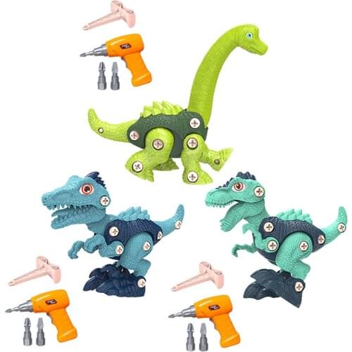 Take Apart Dinosaur Toys for Kids with Missile Fire, 3 Packs DIY Dinosaur Educational STEM Toys with Screwdrivers Learning Gift