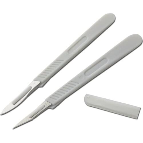 Plastic handle integrated scalpel scalpel handle + surgical blade with protective cap, independent packaging and export packagin