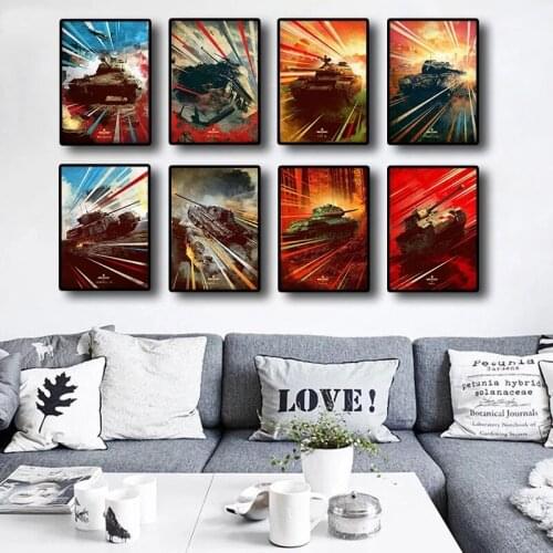 Tanks Attack Retro Style Colorful The Game Armor Picture Quality Canvas Painting Posters Bedroom Living Sofa Wall Art Home Decor