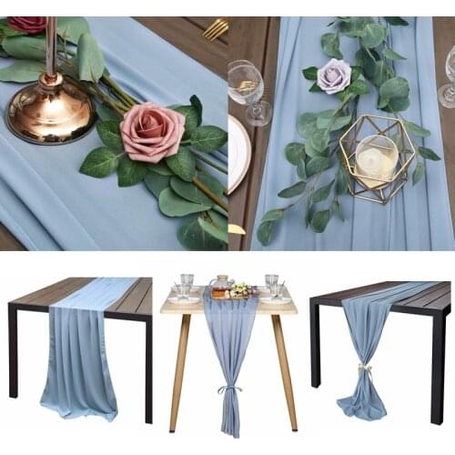 70*300cm Beautiful Soft Chiffon Fabric Table Runner Wedding Runner Party Bridal Banquet Decorations Chiffon Table Runner
