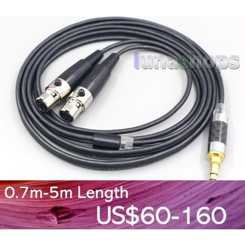 LN007115 XLR 3.5mm Black 99% Pure PCOCC Earphone Cable For Aeolus Atticus Auteur Blackwood Eikon Ori Verite Vibro Headphone
