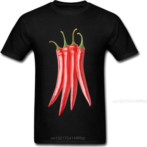 Party T-Shirt 2017 New Fashion Crew Neck Bunch of chili peppers 100% Cotton Men Tops Shirts Printing Short Sleeve Tee Shirts