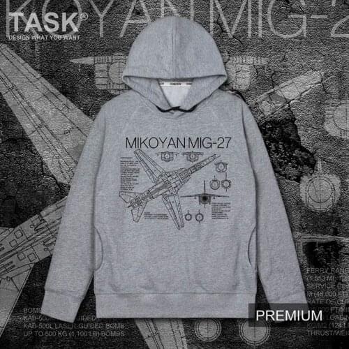 Russia Mikoyan MiG27 Air Force Jet Fighter casual hoodie men sweatshirt long sleeve thick coat Pullovers harajuku Tracksuit 01