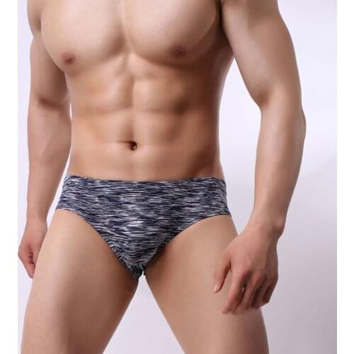 Mens Sexy Print Cotton Underwear Men Briefs Cueca Gay Underwear Breathable Penis Pouch Panties Soft Mens Bikinis