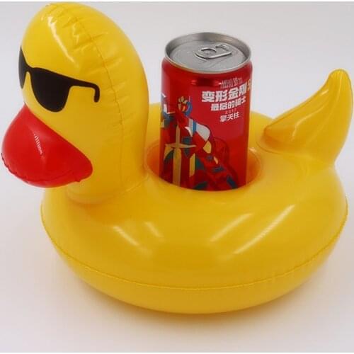 Little yellow duck Inflatable Table Bar Tray Swimming Pool Float Cup Drink Beer Holder Swimming Party Toys Beach Accessories