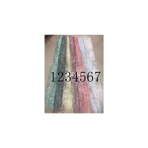 2018 new 5yards/bag XC254# 7colour Sequins tulle mesh lace fabric for bridal wedding dress/sawing Free shipping