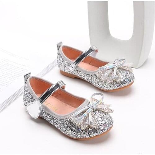 Princess shoes spring summer fashion butterfly-knit girls flats shoes bling kids casual shoes hook&loop children shoes for party