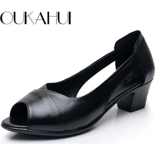 OUKAHUI Low-heeled Shoes