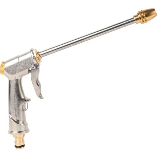 Alloy Metal High Pressure Long Rod Water Gun Garden Flower Grass Irrigation Spray Gun Car Washing Floor Cleaning Pet Bath Tool