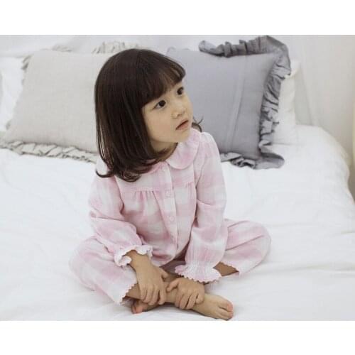 Children Pajama Sets 2018 Autumn New Childrens Clothing Toddler Cotton Plaid Pajamas Suit Kids Nightwear Baby Sleeping Clothes