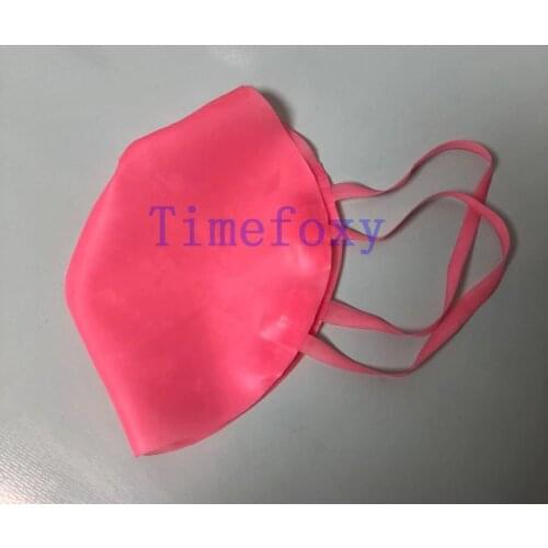 Pink Latex hood rubber face Mask Halloween hood fetish mask Rubber masque for party