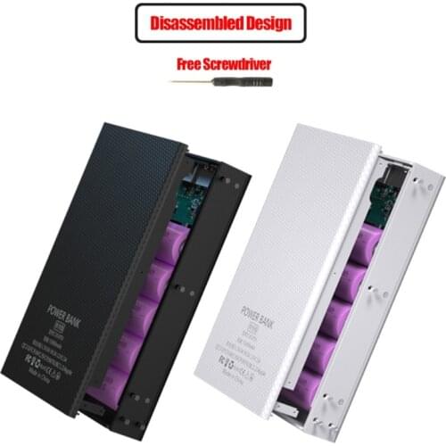 Detachable LCD Display DIY 5x18650 Battery Case Power Bank Shell Portable External Box without Battery Powerbank Protector