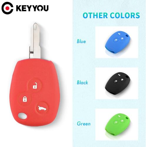 KEYYOU For Renault Kangoo DACIA Sandero Scenic Megane Captur Twingo Modus Silicone Car Key Cover FOB Remote Key Case 2/3 Buttons
