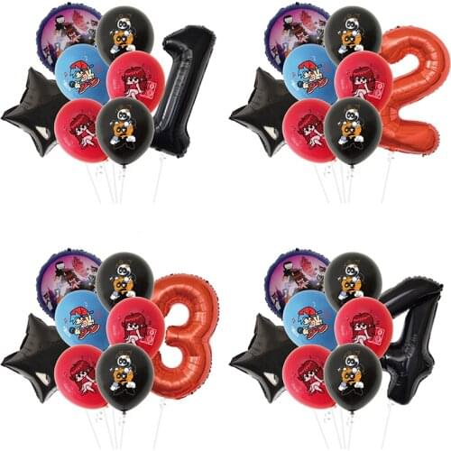 Friday Night Funkin Theme Balloons Birthday Party Decoration 32 inch Number Balloon Set Game Party Baby Shower Supplies Globos