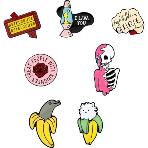 Brooch pin Collection charm rose betelgeuse pins cute cat in banana Funny artist badge for women jewelry clothes accessories