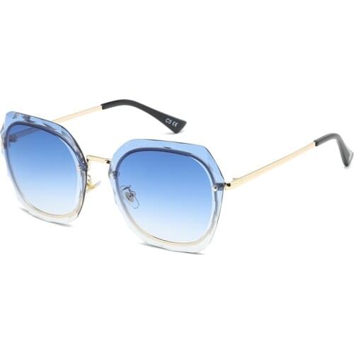 2021 New Sunglasses Women Korean Version of Tide Frameless Crystal Trimmed Sunglasses Ladies Sunglasses 50055