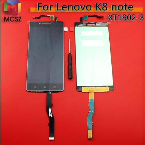 100% Tested High Quality Black/ White For Lenovo K8 Note LCD Display + Touch Screen Digitizer Assembly Replacement Parts