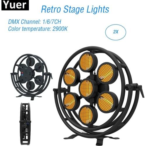 2Pcs/Lot Hexagon / Round 7x300W Retro Flash Light Sound DMX Control DJ light Disco Club Bar Equipment Party Stage Effect Light